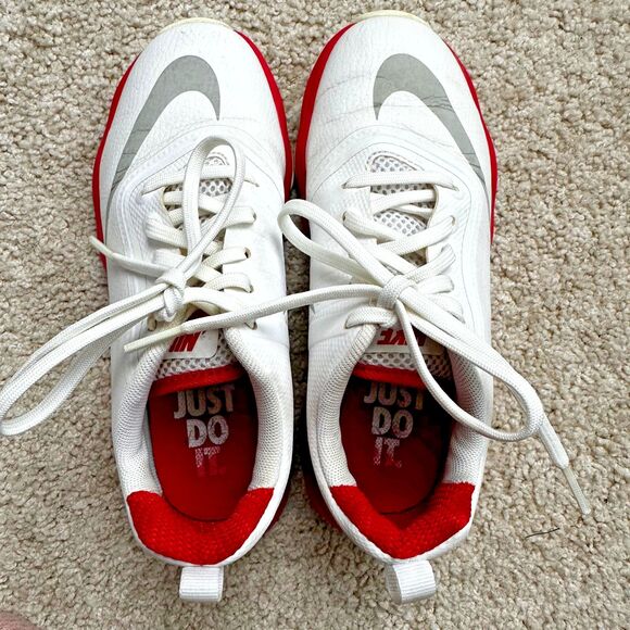 Nike Control Jr Golf Shoes Red White Lace Up Youth Size 1 - Picture 1 of 7